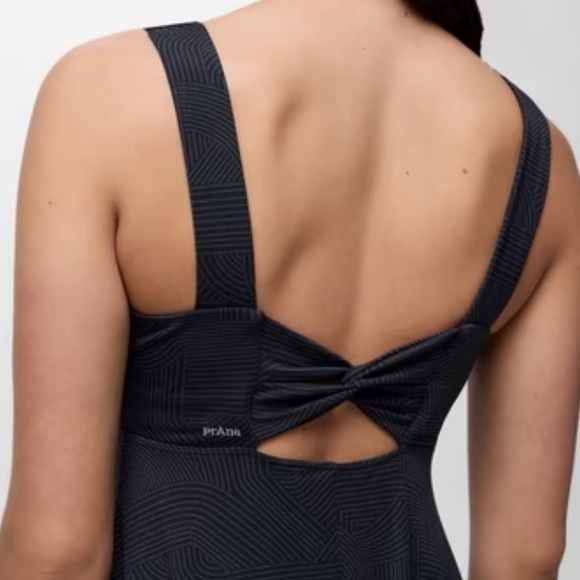 PrAna Lata Beach Maxi Dress Shadow Linea Cutout Back Built in Sports Bra Size M - Picture 5 of 8